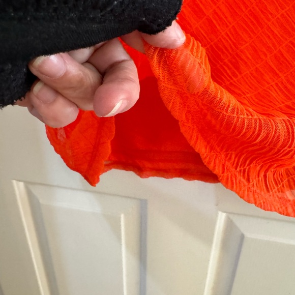 DKNY NEW Orange tank shirt Large Chiffon like overlay fully lined. FABRI… - Picture 6 of 11